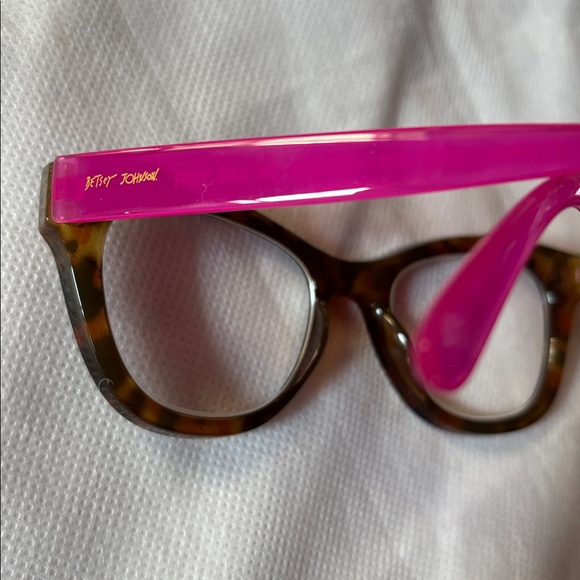 Betsey Johnson +2.50 Brown Tortoise Hot Pink Cat Eye Thick Frame Reading Glasses - Picture 6 of 10